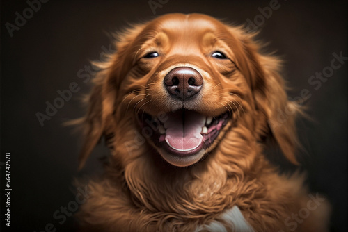 Funny cute dog smiling made with generative Ai - Animal, Smiling © MadsDonald