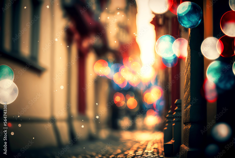street with bokeh background., generate ai