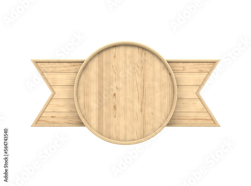 Circular plaque with wooden back base