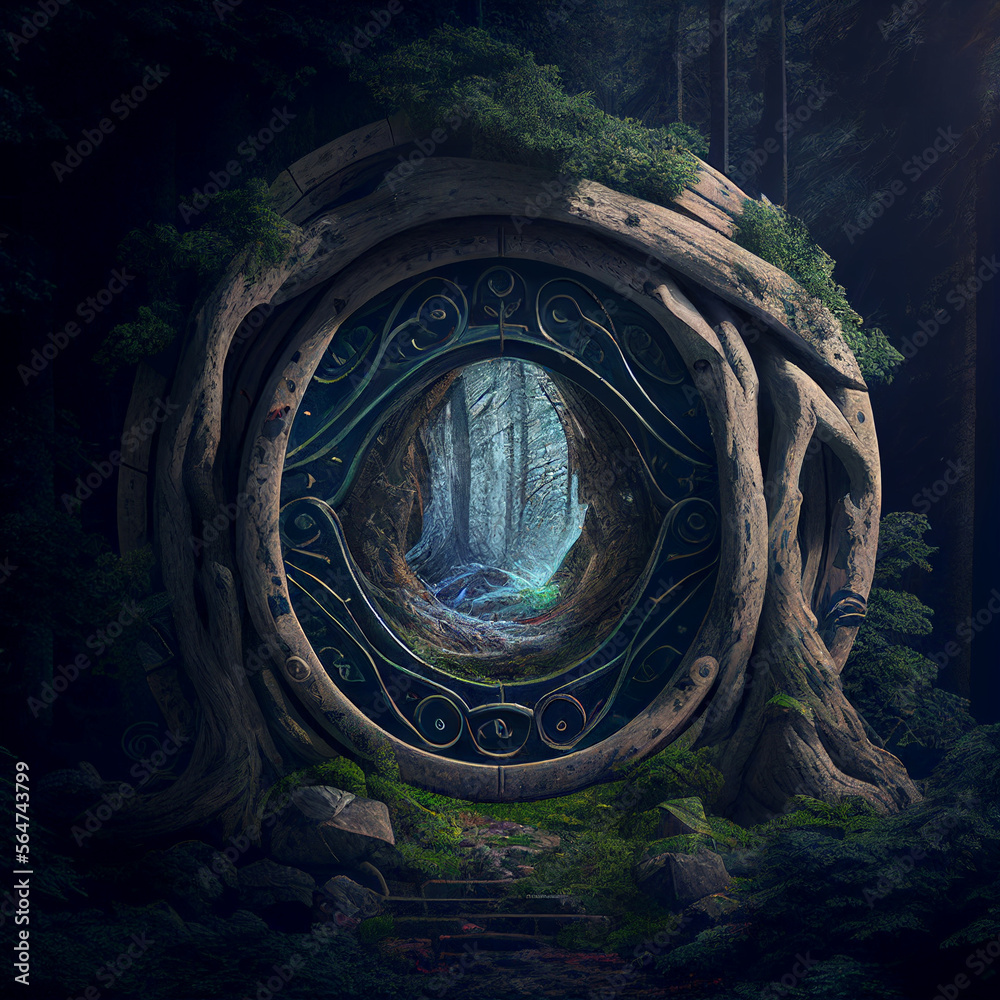Hyper dimensional portal in forest