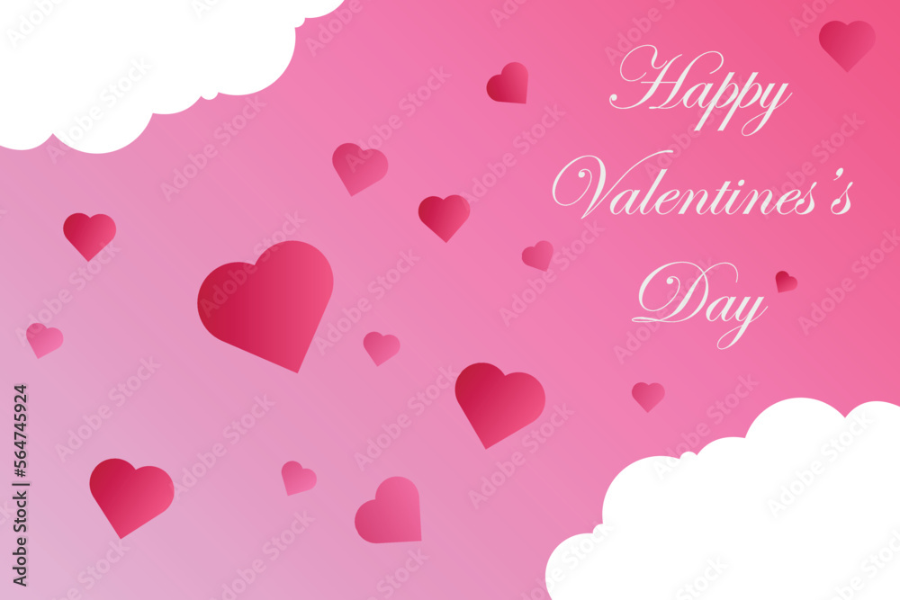 Happy valentine day. with creative love composition of the hearts. Vector illustration. valentine hearts background