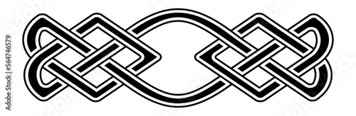 Celtic national style interlaced pattern isolated vector. Celtic knot vector illustration. Nordic symbol. Symmetric geometric symbol.