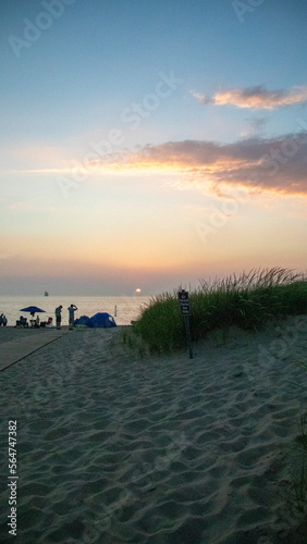 sunset over the lake michigan