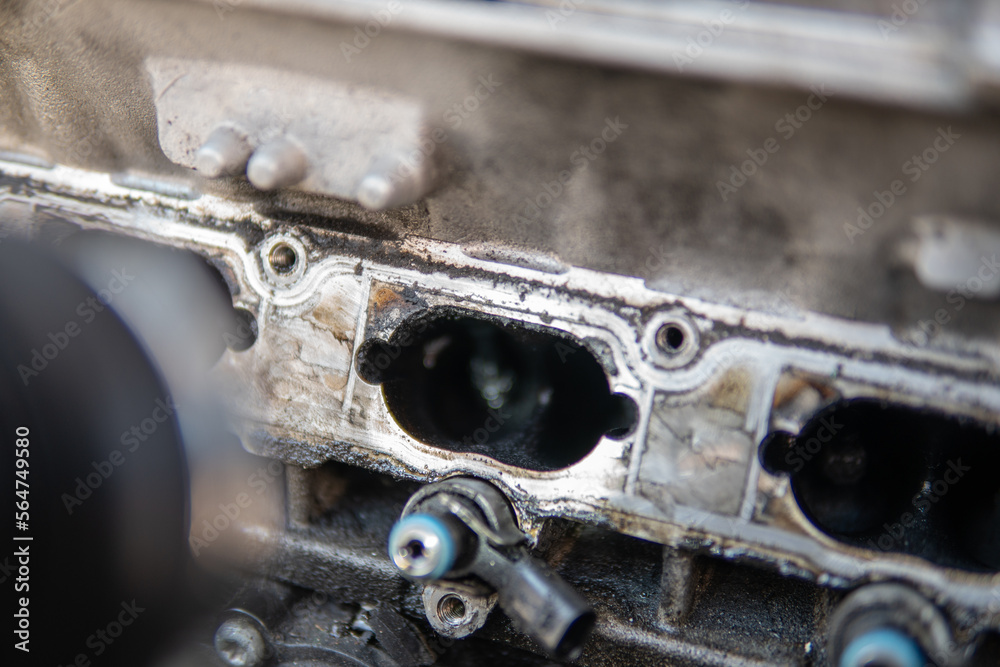 dirty engine Intake car engine Engine cleaning process the intake