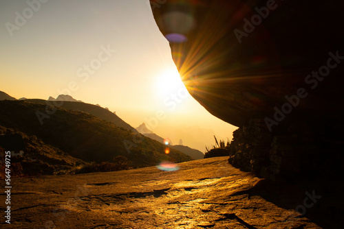 Beautiful sunrise, in the Serra dos Orgãos in Brazil amidst the mountains. Perfect landscape.