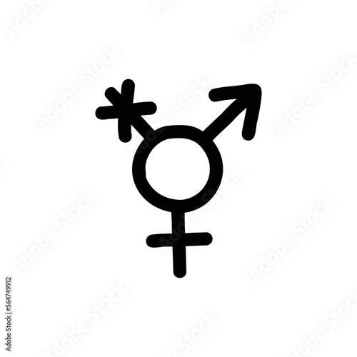 transgender sign doodle icon, vector color line illustration