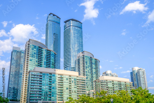 Typical residential buildings in downtown Toronto Ontario Canada.