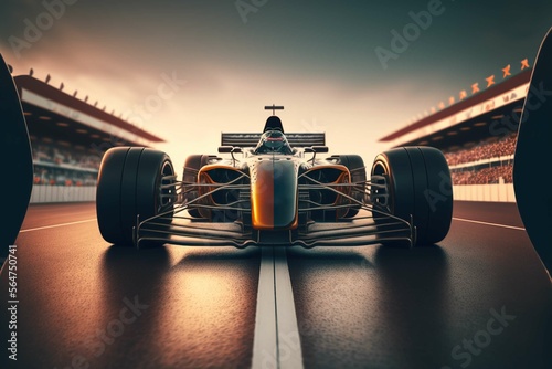 racing formula at ride in street ,sportscar background ,Generative ai	 photo