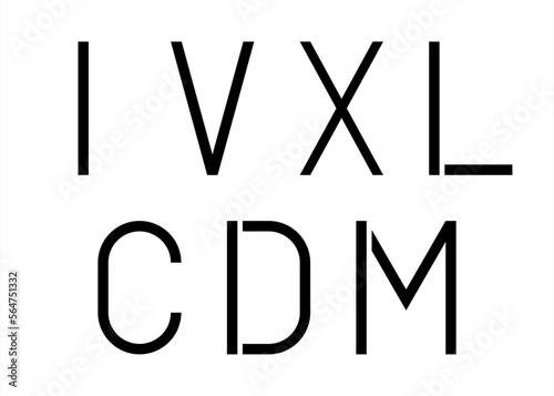 Roman numbers original stencil font
