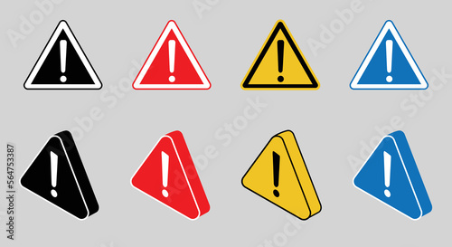 Warning Signs Set  Danger signs collection
