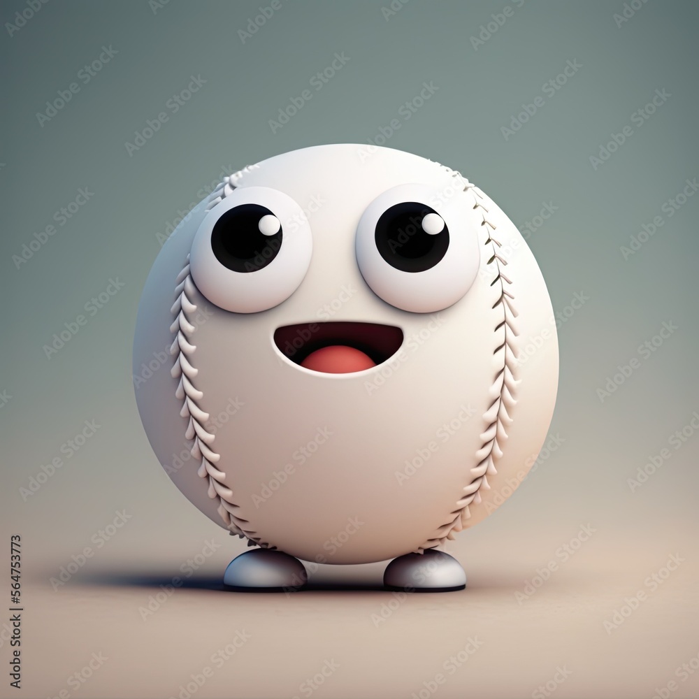 Cute Cartoon Baseball Character (Generative AI) Cute Cartoon Baseball Character (Generative AI)