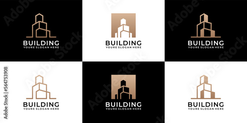 Set of building architecture logo template.