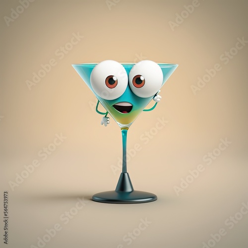 Cute Cartoon Martini Charac...