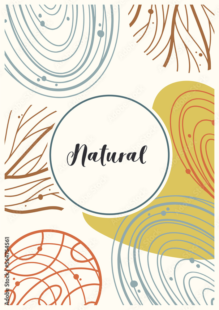 Abstract backgrounds in minimal style. Hand painted template with space for text