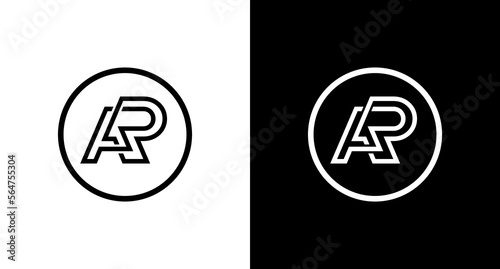 business logo monogram ar letter initial black and white icon illustration style Designs templates