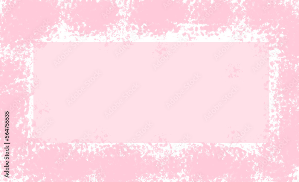 Pastel pink painting frame and pink space on the center. Pink texture pattern and surface. Sweet pink frame template for text. Surface, abstract background illustration.