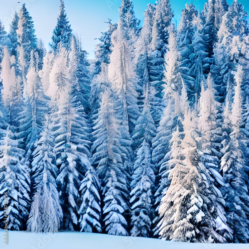 trees in snow winter © Rodrigo