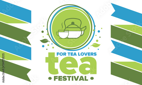 Tea Festival. For tea lovers. Event for professionals in the tea industry. Tea ceremony. Delicious leaf tea. Cafes and restaurants. Trainings for baristas from staff schools. Creative Illustration