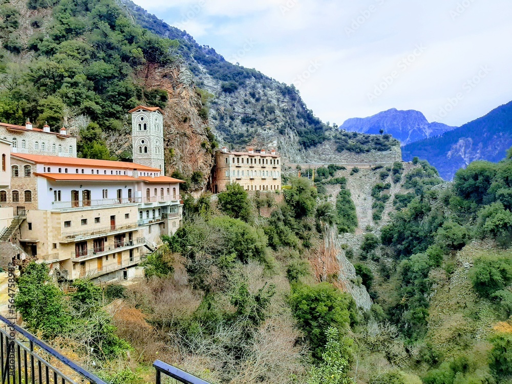monastery on the side of mountain