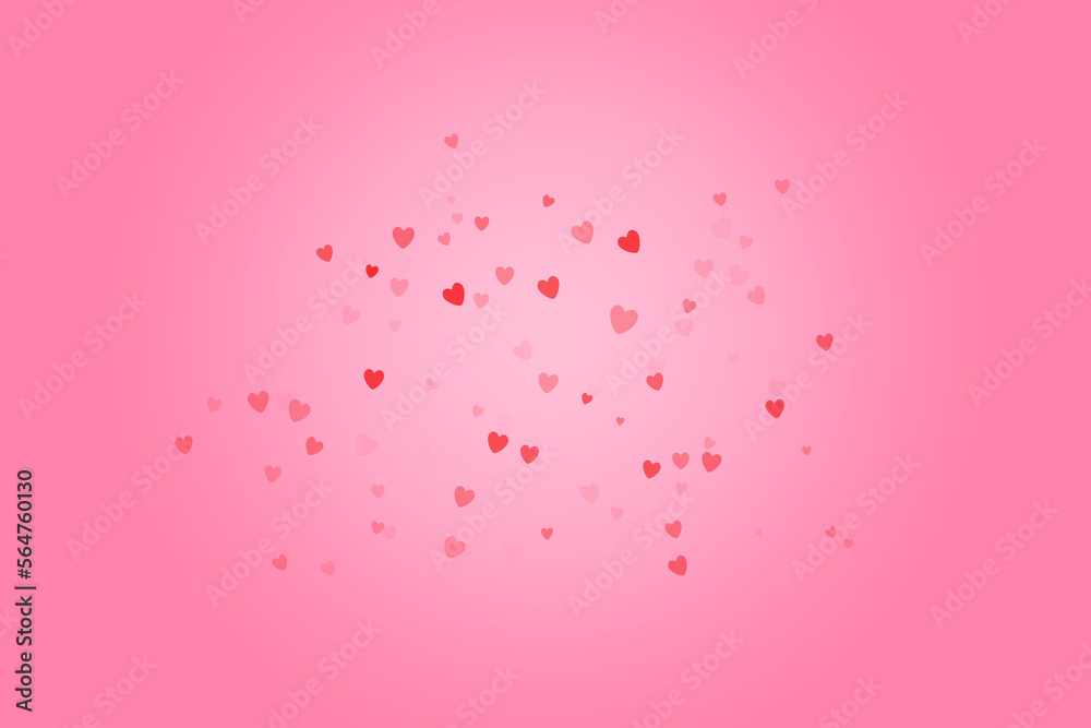 Pink background with scattered hearts