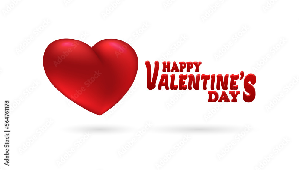 happy valentines day greeting card. 3d vector realistic illustration happy valentines day greeting card. 3d vector realistic illustration