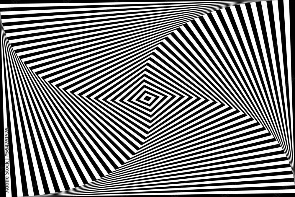 Twisting Motion Illusion in Abstract Op Art Pattern. 3D Effect.