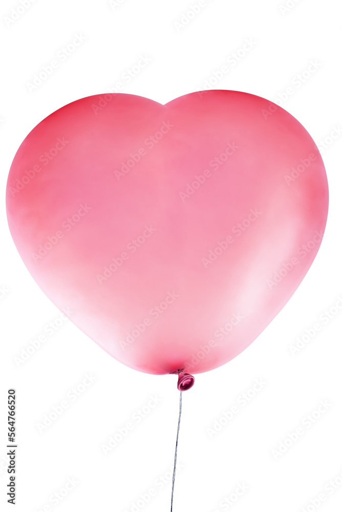 Pink balloon in the form of heart on a white isolated background Pink balloon in the form of heart on a white isolated background