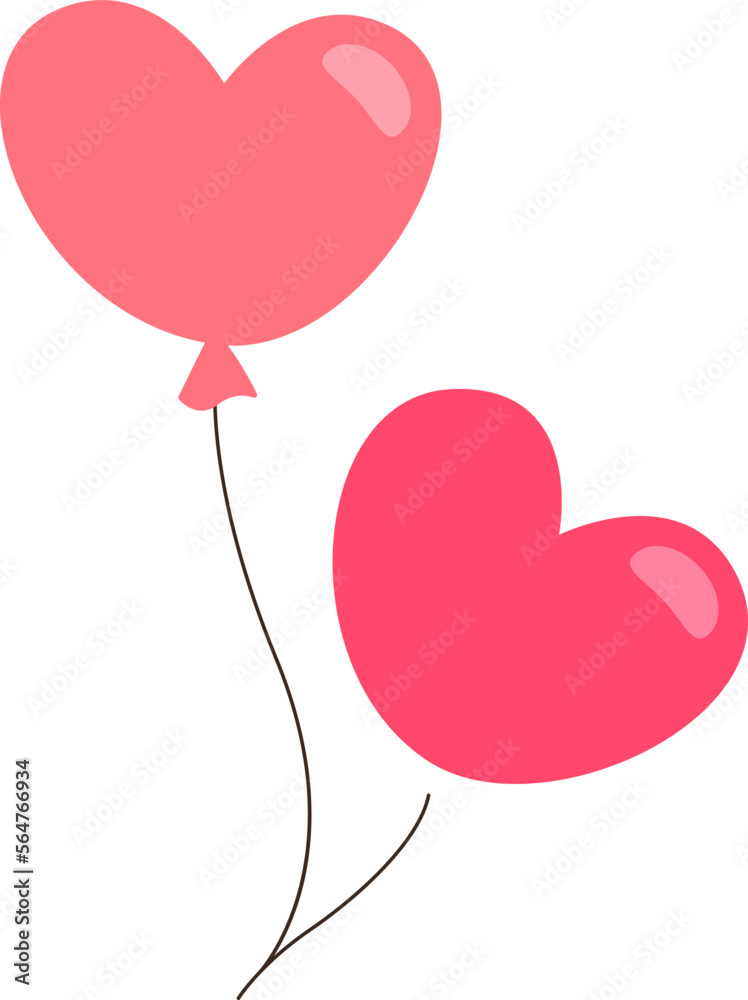 Cute balloons flat icon Birthday party decorations