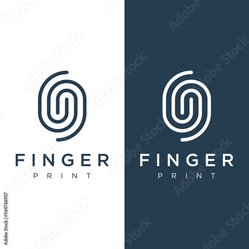Modern human fingerprint vector logotype. Fingerprint for identity, business card, technology, digital.