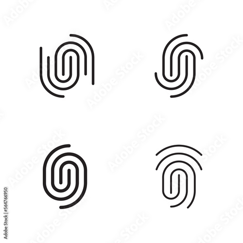 Modern human fingerprint vector logotype. Fingerprint for identity, business card, technology, digital.