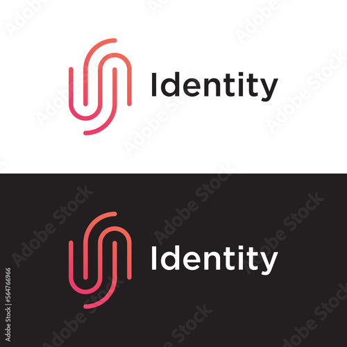 Modern human fingerprint vector logotype. Fingerprint for identity, business card, technology, digital.