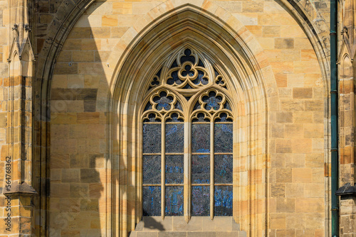 Details of the exterior of the Gothic Catholic Cathedral of St. Vitus  Wenceslas and Vojtech in Prague Castle