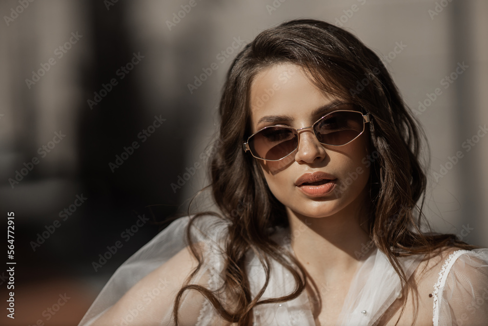 face of a beautiful bride in sunglasses face of a beautiful bride in sunglasses