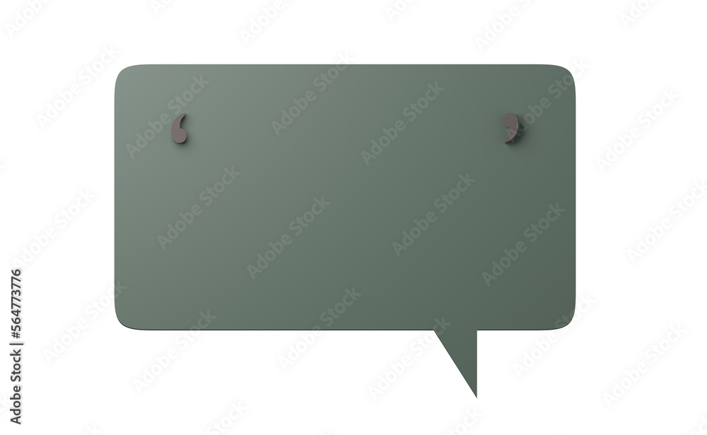 Speech bubble 3d rendering model with blank space and quotes, isolated background. Direct speech, quotation, concept of expression of thoughts and ideas Speech bubble 3d rendering model with blank space and quotes, isolated background. Direct speech, quotation, concept of expression of thoughts and ideas