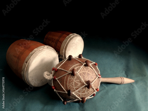 Still life of Maracas and timbales photo