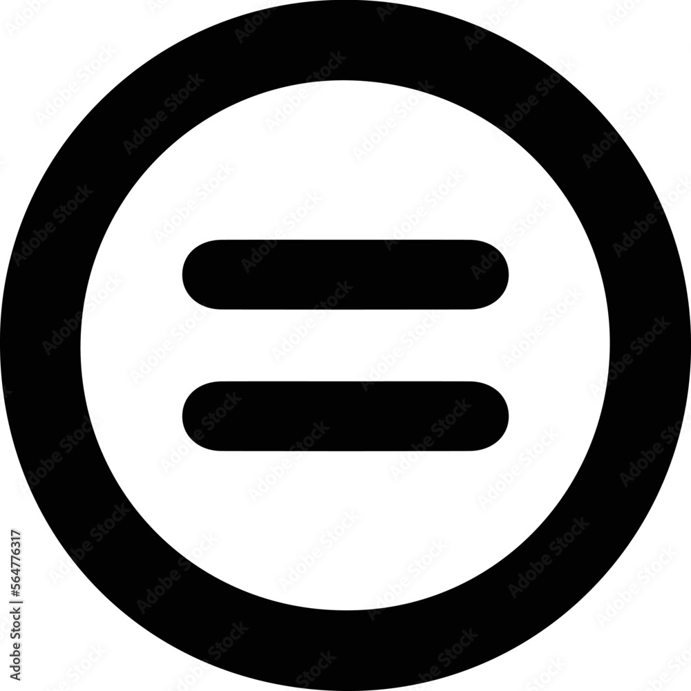  Round icon of equals symbol . Basic mathematical symbol. business ...
