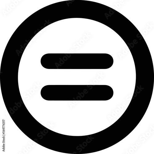Round icon of equals symbol . Basic mathematical symbol. business finance concept in vector. isolated