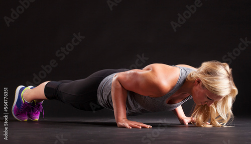Woman in Plank Push-up