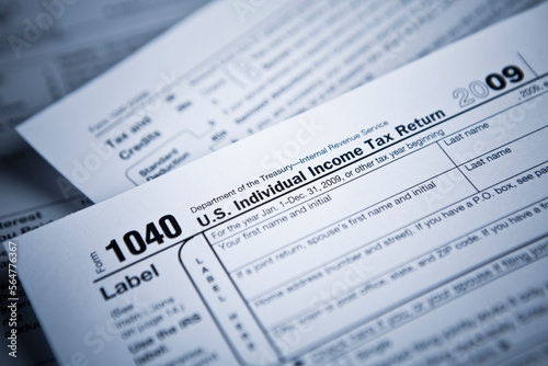 Income tax numbers at the accountant's office
