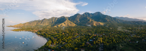 Aerial panorama, Pemuteran, Bali, Indonesia photo