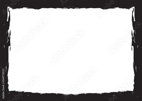 Grunge Black frame.Abstract vector template.