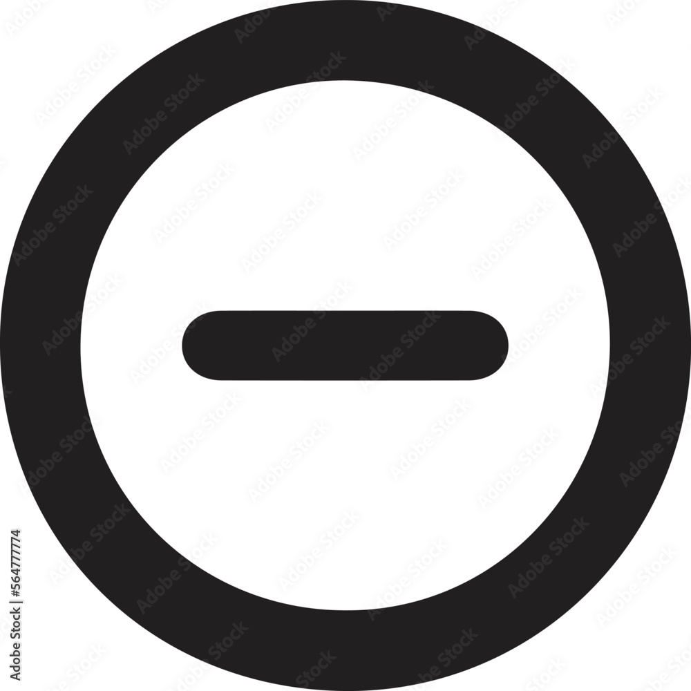 Round icon of a Minus symbol. Basic mathematical symbol.Business finance concept in vector. isolated Round icon of a Minus symbol. Basic mathematical symbol.Business finance concept in vector. isolated