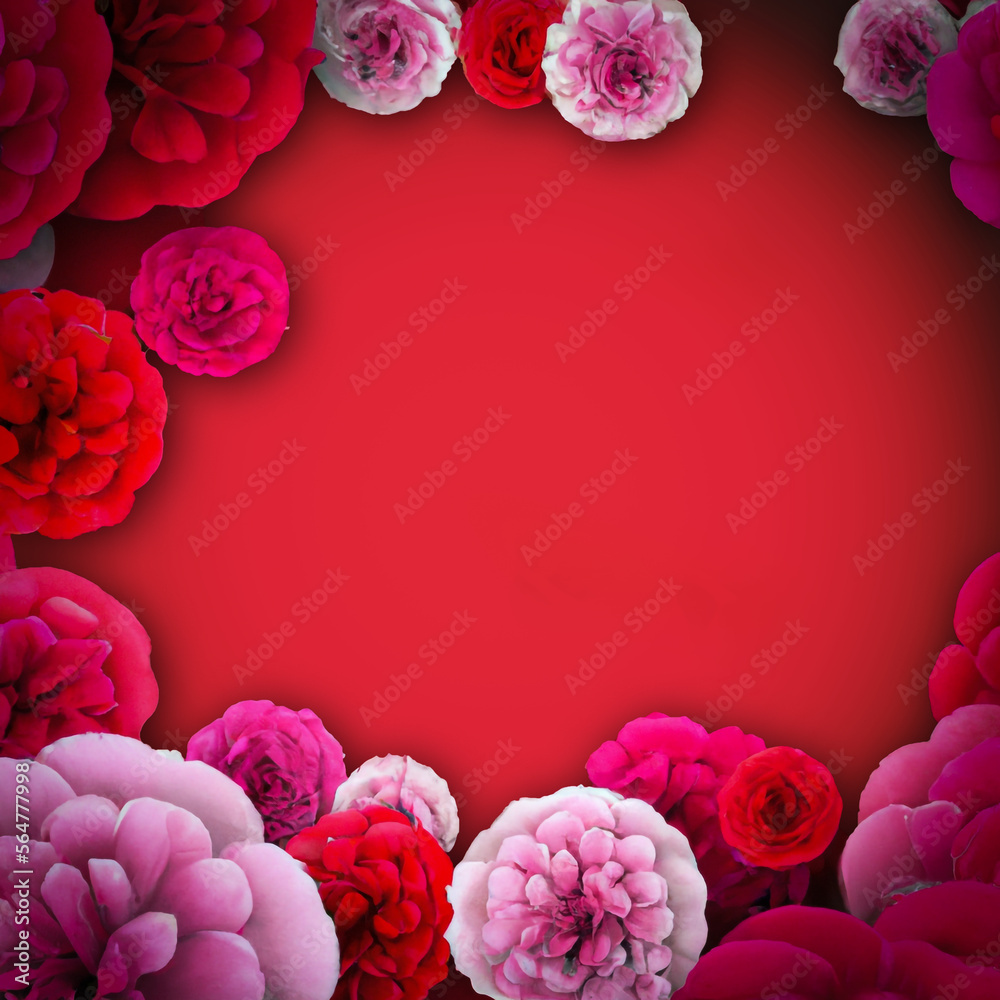 Valentine's Day Red, Pink and White Hearts and Flowers Backgrounds Generated by AI Valentine's Day Red, Pink and White Hearts and Flowers Backgrounds Generated by AI