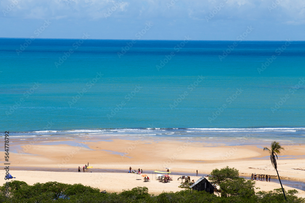 View of Trancoso Beach, in Porto Seguro, southern Bahia state, Brazil