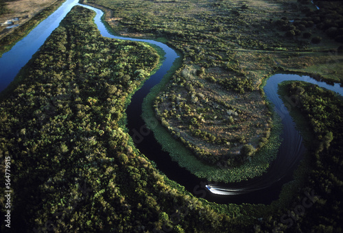 Aerial of Kissimmee River Canal, Florida. photo