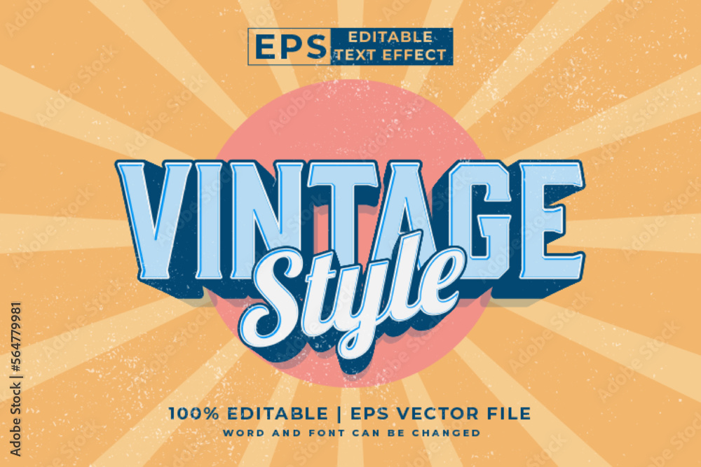 Editable text effect - Vintage template style premium vector