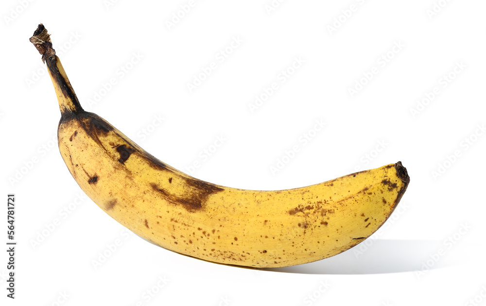 Ripe banana on white isolated background