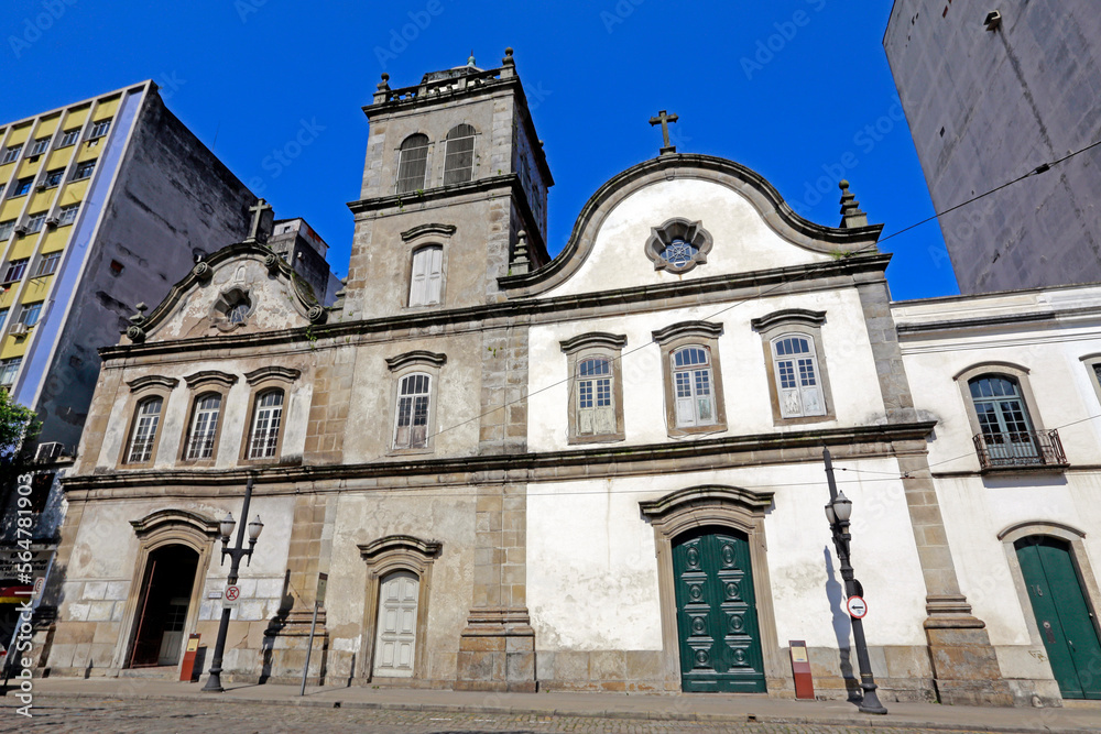 Carmelite complex, important example of Brazilian baroque style in Santos, coast of Sao Paulo state, Brazil
