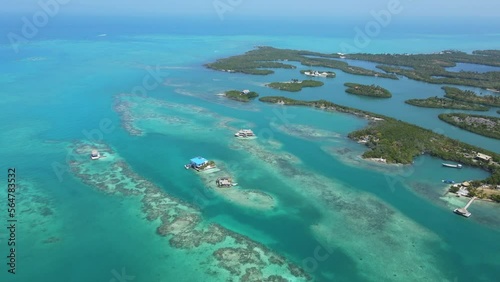 San Bernardo Archipelago Islands in Tropical Columbia Caribbean Ocean, Aerial View photo