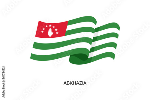 Abkhazia flag vector. Flag of Abkhazia on white background. Vector illustration eps10
